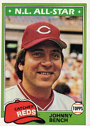 1981 Topps Baseball Cards      600     Johnny Bench